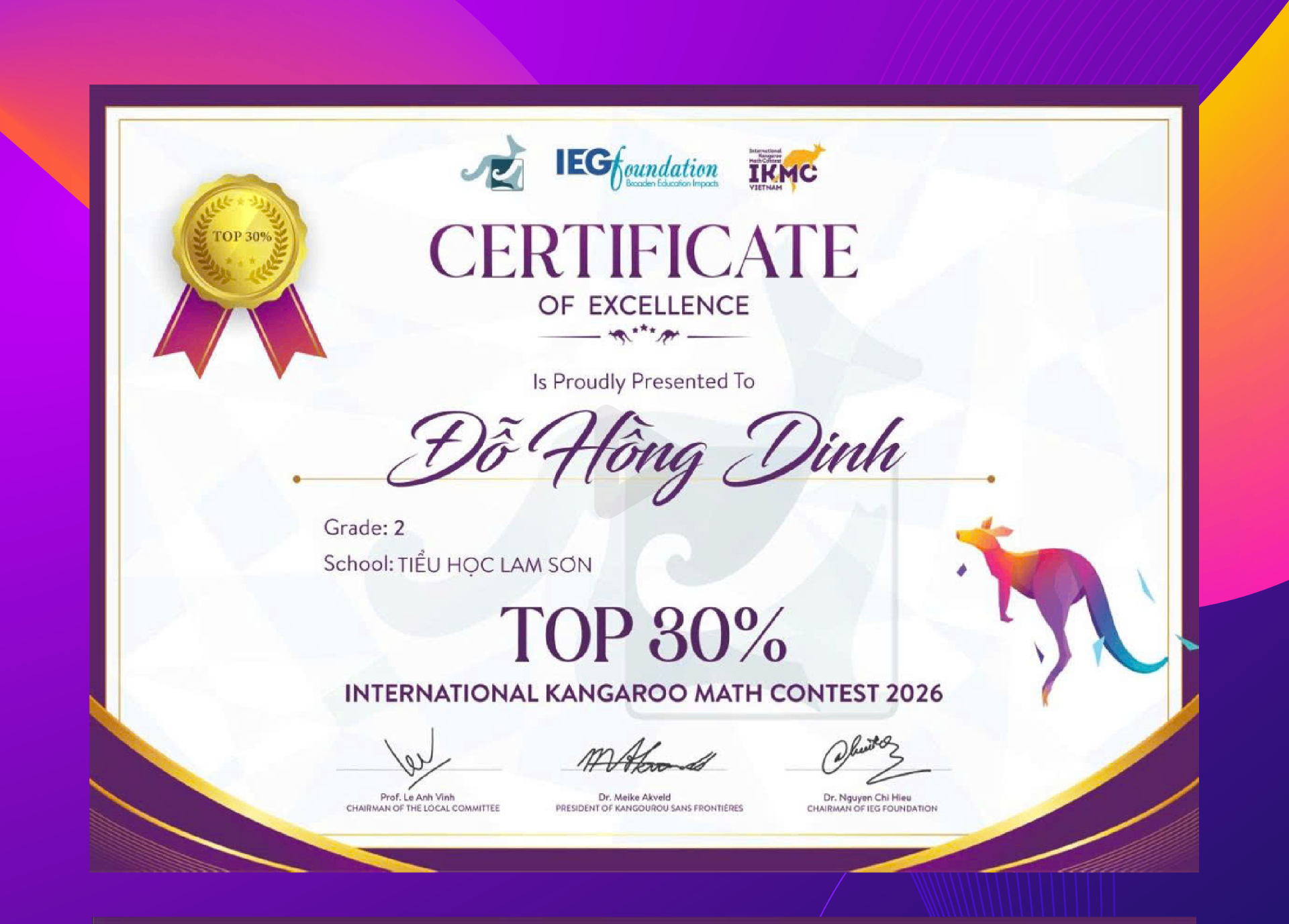 Chứng chỉ IKMC – Đỗ Hồng Dinh