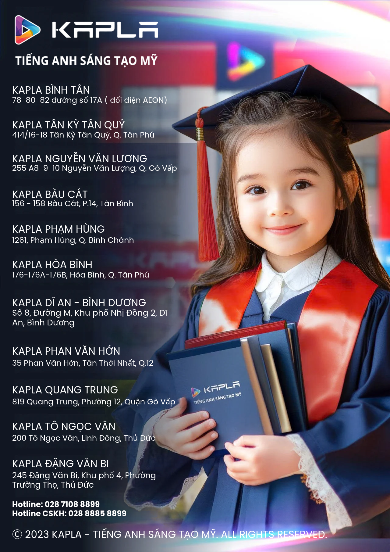 Hệ thống Kapla Tiếng Anh Sáng Tạo Mỹ – 11 trung tâm Kapla tại TP.HCM và Bình Dương